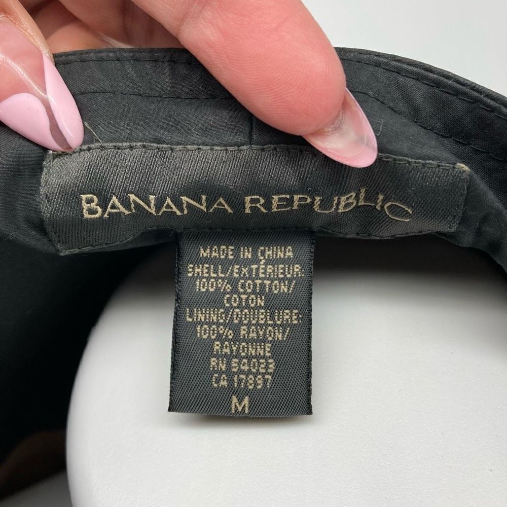 Banana Republic Black Cotton Belted Trench Coat Open Front Gold Lined Medium - Picture 9 of 16